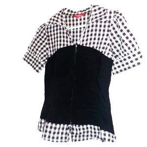 3/60$🧥 NWOT -Le Grenier -Blouse "corset" Plaid S